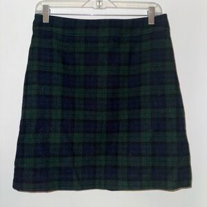 💙 NWT Wool-Blend Plaid Skirt | Size 6 | Blue & Green | Double Lined-Cross Posted